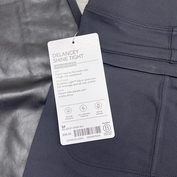 NWT Athleta Delancey Shine Tight Black - Delancey Gleam Tight - Picture 8 of 10